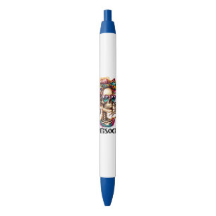 Grappig sarcasme antisociaal skelet zwarte inkt pen