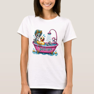 Grappig Sarcasme Badende Skelet Bubbelbad T-shirt