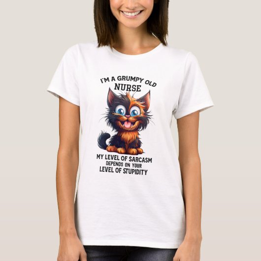 Grappig sarcasme chagrijnig Nurse woordkunst T-shirt (Voorkant)