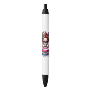 Grappig sarcasme donut care skelet zwarte inkt pen