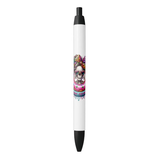Grappig sarcasme donut care skelet zwarte inkt pen (Voorkant Verticaal)