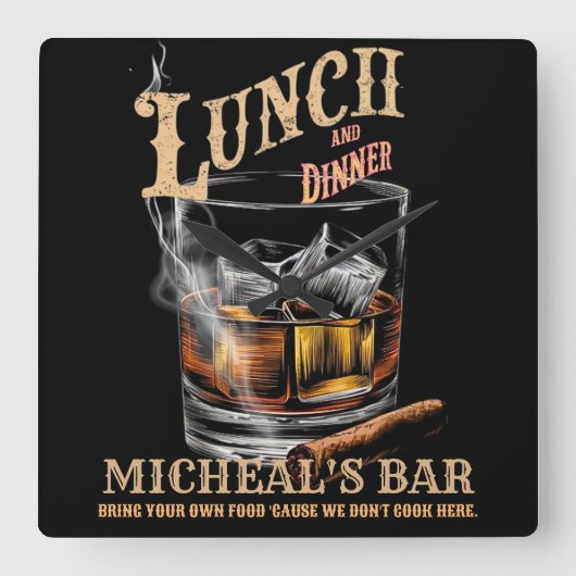 Grappig Sarcasme Drink Humor  Vierkante Klok (Voorkant)