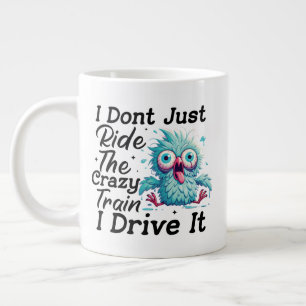 Grappig sarcasme gekke trein woordkunst grote koffiekop