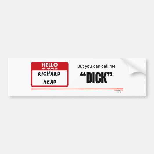 Grappig Sarcasme — Hallo Mijn Naam Is Richard Hoof Bumpersticker (Voorkant)