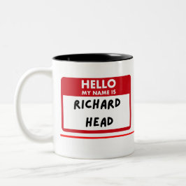 Grappig Sarcasme — Hallo Mijn Naam Is Richard Hoof Tweekleurige Koffiemok