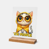Grappig sarcasme kat mensen woord kunst acryl bord (Hoek)