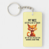 Grappig sarcasme kat mooie knop sleutelhanger (Voorkant)