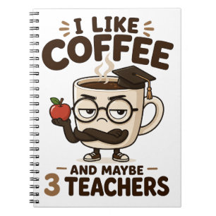 Grappig Sarcasme Leraar Koffie Citaat Spiraal Notitieboek