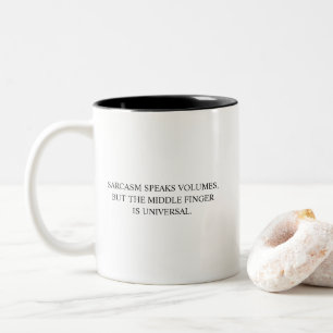 Grappig Sarcasme Spreekt Boekdelen Humoristische Q Tweekleurige Koffiemok