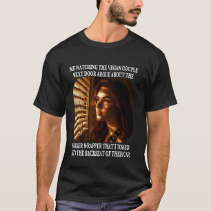 Grappig Sarcasme Vegan Koppel Ruziet Over Burger M T-shirt