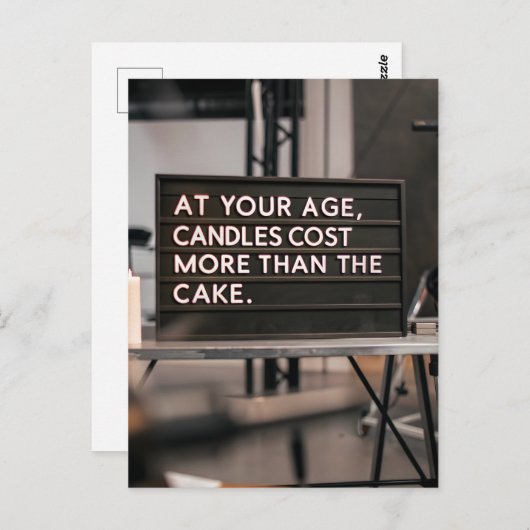 Grappig Sarcasme Verjaardagskaarsen Oudere Leeftij Briefkaart (Voorkant / Achterkant)