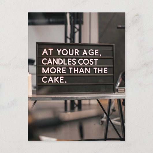 Grappig Sarcasme Verjaardagskaarsen Oudere Leeftij Briefkaart (Voorkant)