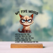 Grappig sarcasme vijf stemming kat acryl bord (Neutraal)