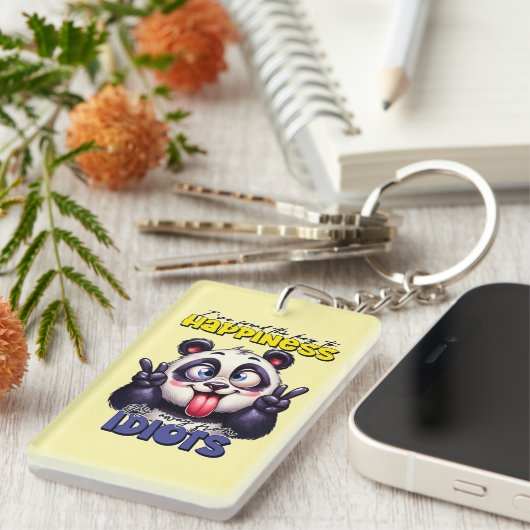 Grappig sarcasme woord art panda beer sleutelhanger (Voorkant Rechts)