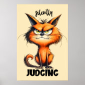 Grappig sarcasme woord art stil oordelen kat poster (Voorkant)