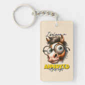 Grappig sarcasme woord kunst paard sleutelhanger (Voorkant)