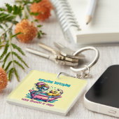 Grappig sarcasme woord kunst skelet sleutelhanger (Voorkant Rechts)