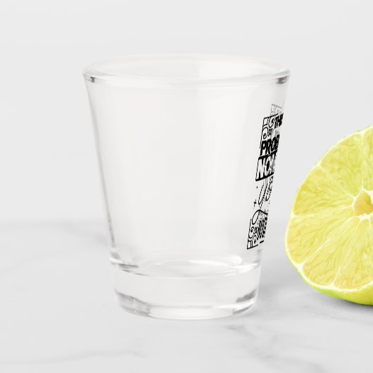 grappig sarcasme word art shot glas (Links)