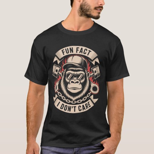 Grappig Sarcastisch Biker Gorilla Shirt | Leuk fei (Voorkant)