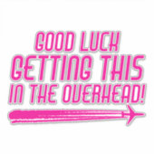 Grappig sarcastisch Carry on Baggage Air Steward Q Sticker (Voorkant)