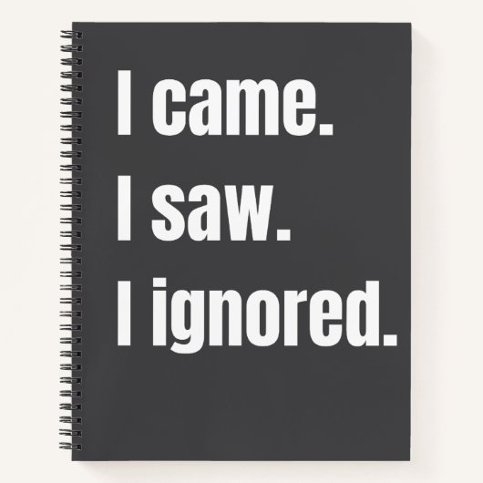 Grappig sarcastisch citaat dat ik kwam zag dat ik  notitieboek (Voorkant)