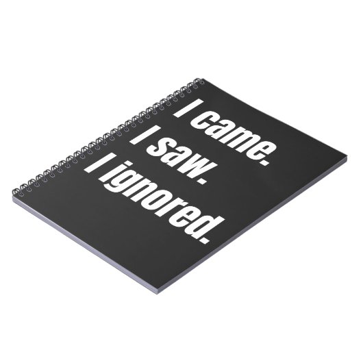 Grappig sarcastisch citaat dat ik kwam zag dat ik notitieboek (Linkerzijde)