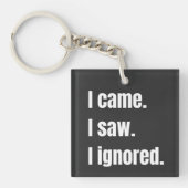 Grappig sarcastisch citaat dat ik kwam zag dat ik sleutelhanger (voorkant)