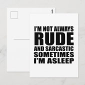 Grappig sarcastisch citaat humor sarcasme introver briefkaart (Voorkant / Achterkant)