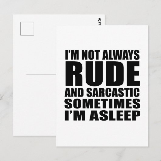 Grappig sarcastisch citaat humor sarcasme introver briefkaart (Voorkant / Achterkant)