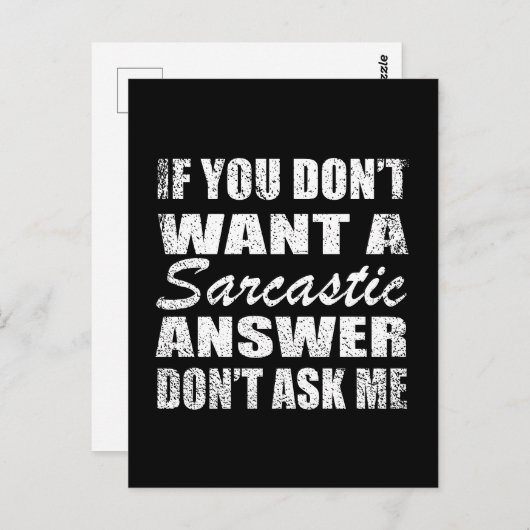 Grappig sarcastisch citaat humor sarcasme introver briefkaart (Voorkant / Achterkant)