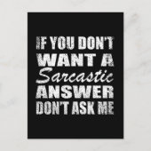 Grappig sarcastisch citaat humor sarcasme introver briefkaart (Voorkant)