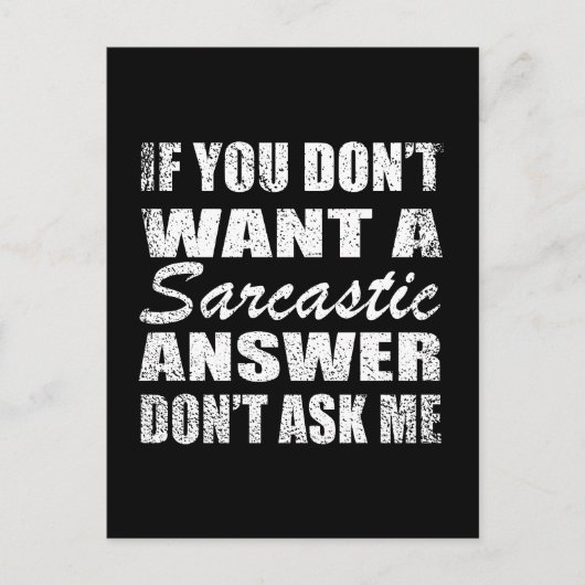 Grappig sarcastisch citaat humor sarcasme introver briefkaart (Voorkant)