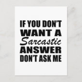 Grappig sarcastisch citaat humor sarcasme introver briefkaart (Voorkant)