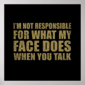 Grappig sarcastisch citaat humor sarcasme introver poster (Voorkant)