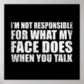 Grappig sarcastisch citaat humor sarcasme introver poster (Voorkant)