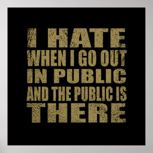 Grappig sarcastisch citaat humor sarcasme introver poster