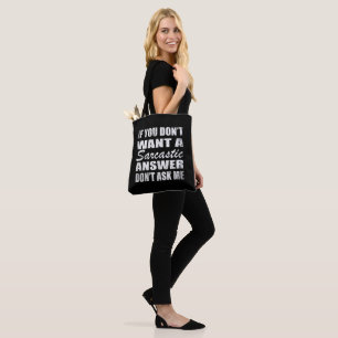 Grappig sarcastisch citaat humor sarcasme introver tote bag