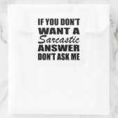 Grappig sarcastisch citaat humor sarcasme introver vierkante sticker (Tas)