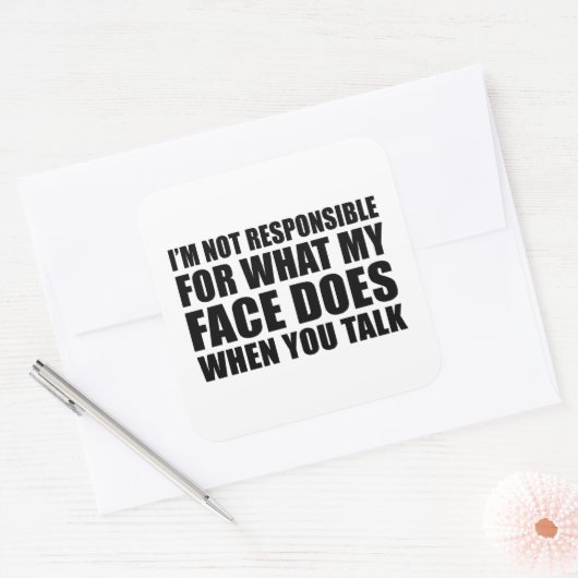Grappig sarcastisch citaat humor sarcasme introver vierkante sticker (Envelop)