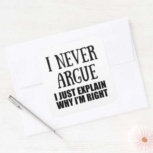 Grappig sarcastisch citaat volwassen humor sarcasm vierkante sticker (Envelop)