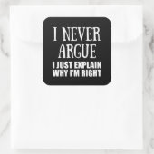 Grappig sarcastisch citaat volwassen humor sarcasm vierkante sticker (Tas)