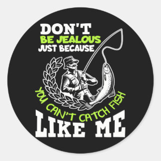 Grappig sarcastisch Gevist citaat voor een visser Ronde Sticker