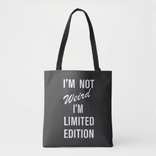Grappig sarcastisch gezegden wit lettertype tote bag