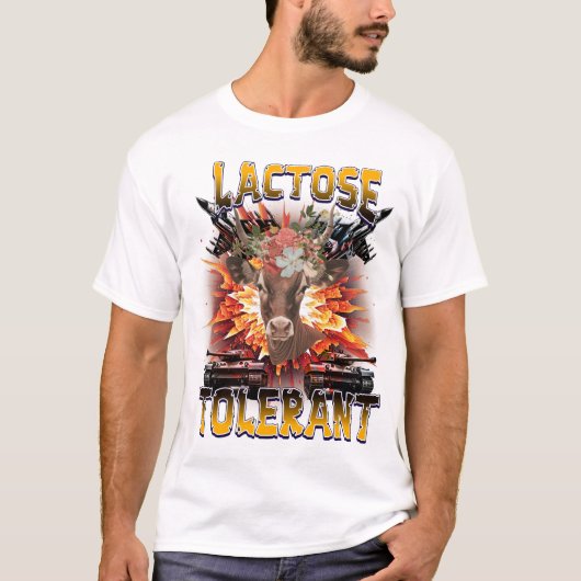 Grappig Sarcastisch Humor Quote idee, Lactose Tole T-shirt (Voorkant)