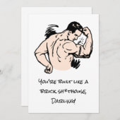 Grappig sarcastisch JE BENT GEBOUWD ALS aangepaste Feestdagenkaart (Voorkant / Achterkant)