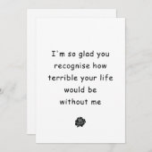 Grappig Sarcastisch Jubileum kaart voor man vrouw (Voorkant / Achterkant)