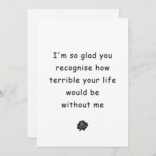 Grappig Sarcastisch Jubileum kaart voor man vrouw (Voorkant / Achterkant)