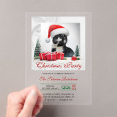 Grappig Sarcastisch Kat Santas Pet Kerstfeest Acryl Uitnodigingen (Insitu (Draagbaar))