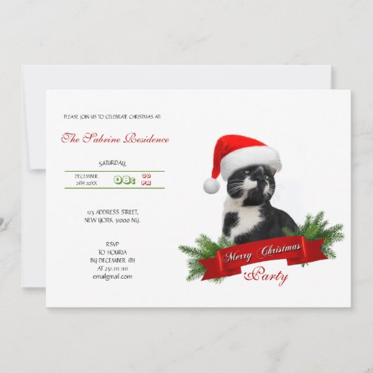 Grappig Sarcastisch Kat Santas Pet Kerstfeest Kaart (Voorkant)