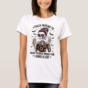Grappig Sarcastisch Koffie Skelet Halloween Humor T-shirt